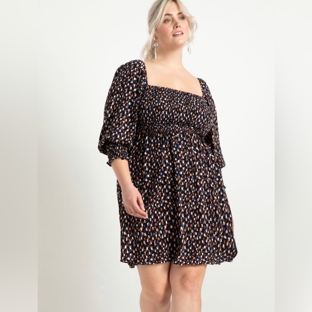 Puff sleeve mini dress